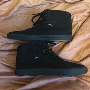 VANS all black high tops shoe size 8